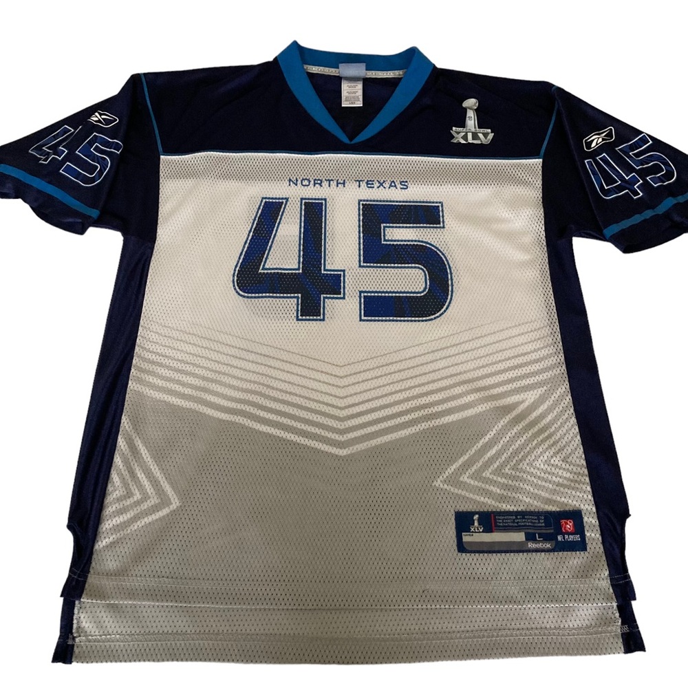 Reebok NFL North Texas Super Bowl XLV #45 Jersey Mens Sz Large Steelers Packers